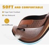 KuaiLu Mens Faux Leather Flip Flops with Comfortable Arch Support(Reddish Brown)