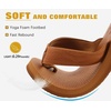 KuaiLu Mens Faux Leather Flip Flops with Comfortable Arch Support(Tan)