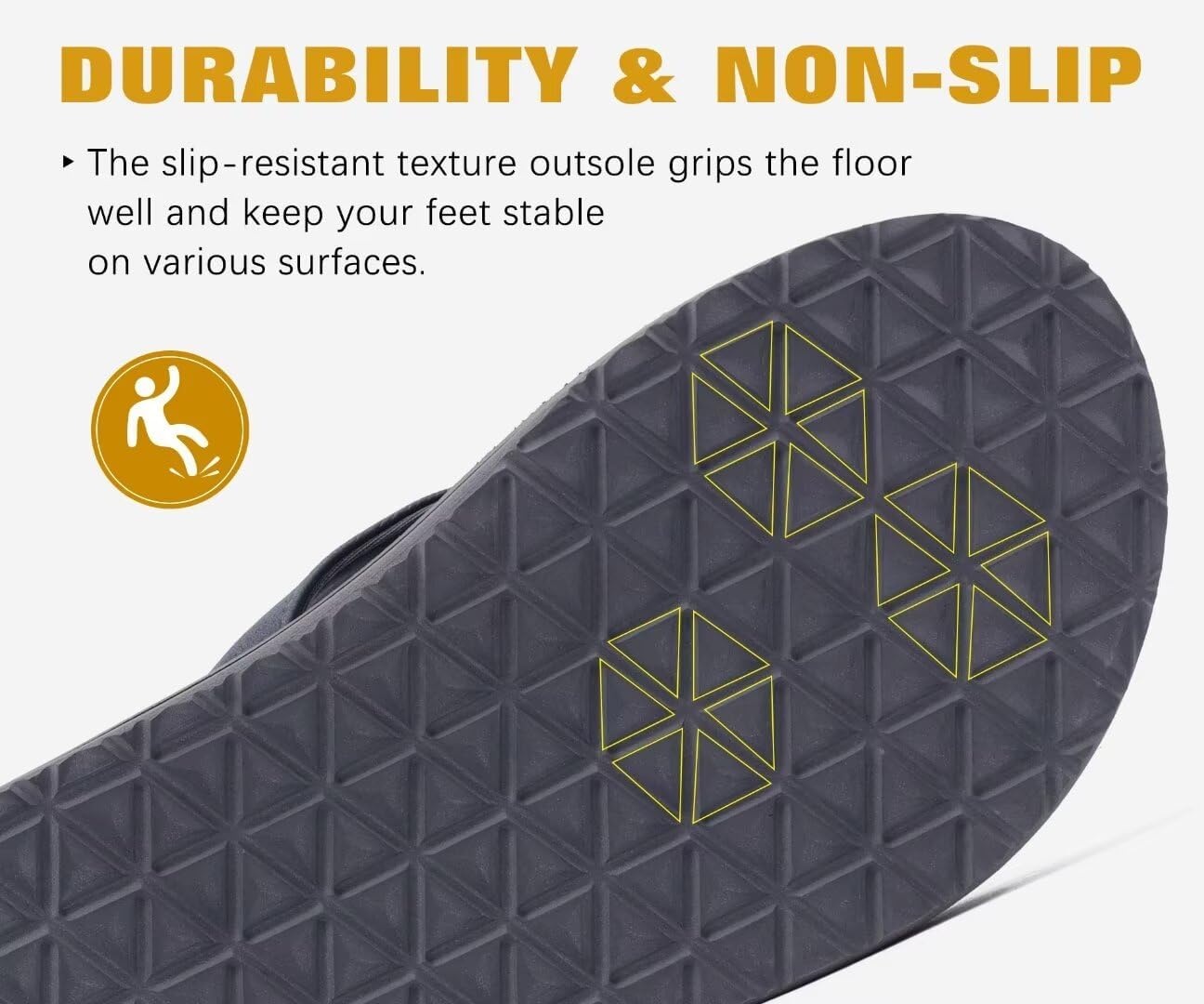 image:imageKuaiLu Mens Faux Leather Flip Flops with Comfortable Arch SupportDark Grey