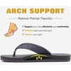 KuaiLu Mens Faux Leather Flip Flops with Comfortable Arch Support(Dark Grey)