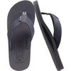 KuaiLu Mens Faux Leather Flip Flops with Comfortable Arch Support(Dark Grey)