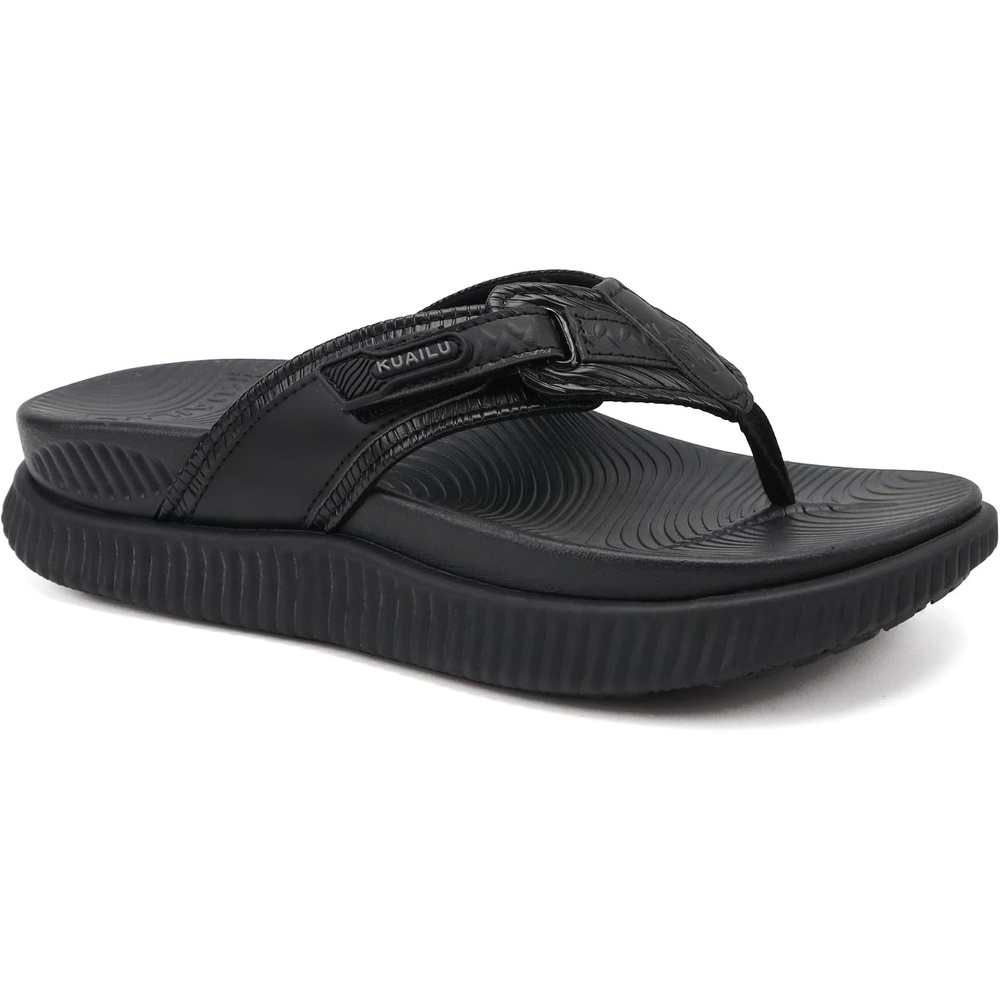 image:imageKuaiLu Womens Orthotic Cushion Flip Flops Sandals with Arch Support FootbedBlack