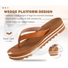 KuaiLu Flip Flops for Women With Arch Support Ladies Soft Yoga Mat Cushion Platform Thong Sandals Dressy Womans Lightweight Summer Slip On Beach Flip Flop Sandles, Khaki US9
