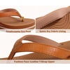 KuaiLu Flip Flops for Women With Arch Support Ladies Soft Yoga Mat Cushion Platform Thong Sandals Dressy Womans Lightweight Summer Slip On Beach Flip Flop Sandles, Khaki US9