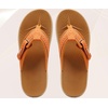 KuaiLu Womens Orthotic Cushion Flip Flops Sandals with Arch Support Footbed(Orange Khaki)
