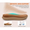 KuaiLu Womens Orthotic Cushion Flip Flops Sandals with Arch Support Footbed(Orange Khaki)