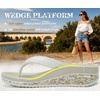 KuaiLu Womens Platform Flip Flops Arch Support Yoga Mat Boho Dressy Sandal(Beige White)