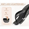 KuaiLu Womens Platform Flip Flops Arch Support Yoga Mat Boho Dressy Sandal(Black)