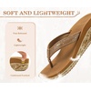 KuaiLu Womens Platform Flip Flops Arch Support Yoga Mat Boho Dressy Sandal(Khaki)