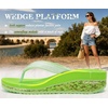 KuaiLu Womens Platform Flip Flops Arch Support Yoga Mat Boho Dressy Sandal(Lemon Green)