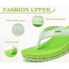 KuaiLu Womens Platform Flip Flops Arch Support Yoga Mat Boho Dressy Sandal(Lemon Green)