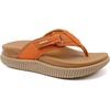 KuaiLu Womens Orthotic Cushion Flip Flops Sandals with Arch Support Footbed(Orange Khaki)