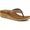 KuaiLu Womens Platform Flip Flops Arch Support Yoga Mat Boho Dressy Sandal(Khaki)