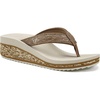 KuaiLu Womens Platform Flip Flops Arch Support Yoga Mat Boho Dressy Sandal(Khaki Beige)