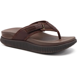 KuaiLu Womens Orthotic Cushion Flip Flops Sandals with Arch Support Footbed(Dark Brown)
