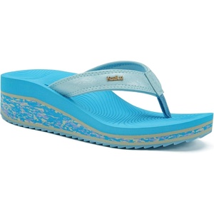 KuaiLu Womens Platform Flip Flops Arch Support Yoga Mat Boho Dressy Sandal(Blue)