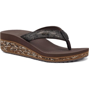 KuaiLu Womens Platform Flip Flops Arch Support Yoga Mat Boho Dressy Sandal(Brown)