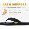 KuaiLu Mens Faux Leather Flip Flops with Comfortable Arch Support(Coal Black)