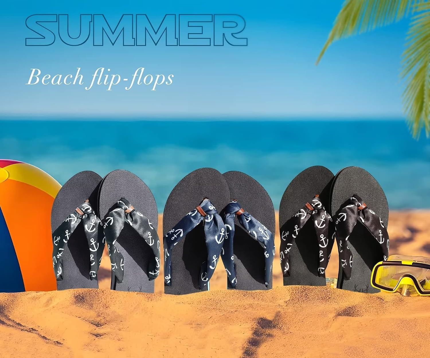 image:imageKuaiLu Flip Flops for Women with Arch Support Summer Beach Thong SandalsSilkgrey